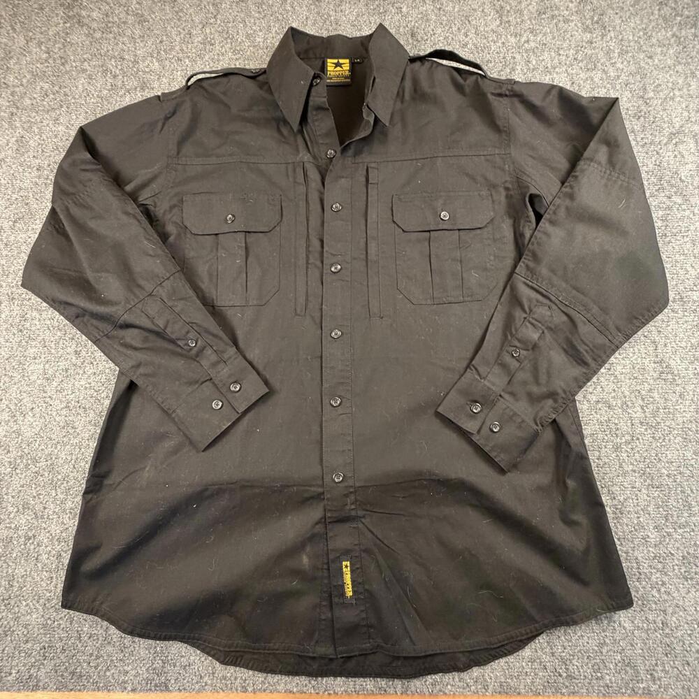 Propper Men's Black‎ Button-Up Shirt Size Large Regular #1200